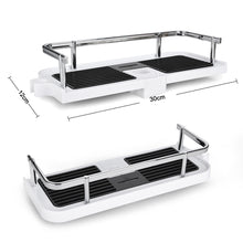 Load image into Gallery viewer, Lolypot Bathroom Shelf Rack Shower Caddy Wall Mount Holder, no Drilling Shower Organiser for Shampoo Soap with 19-25mm Rail and Double Hook