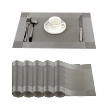 Load image into Gallery viewer, Lolypot Set of 6 Washable Place Table PVC Placemats Non-Slip and Environmental Protection Dining Mats