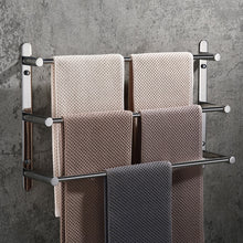 Load image into Gallery viewer, Lolypot Towel Rail Multilayer 304 Stainless Steel Towel Holder Wall Shelf Towel Rack Wall Mounted 40 cm Wall Bath Towel Holder 3 Rails Bath Towel Rail for Bathroom and Kitchen