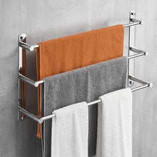 Load image into Gallery viewer, Lolypot Towel Rail Multilayer 304 Stainless Steel Towel Holder Wall Shelf Towel Rack Wall Mounted 40 cm Wall Bath Towel Holder 3 Rails Bath Towel Rail for Bathroom and Kitchen