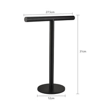 Load image into Gallery viewer, Lolypot Towel Stand 304 Stainless Steel Towel Holder Standing Black Towel Rail No Drilling Can Be Toilet Paper Holder Jewellery Holder for Bathroom and Kitchen