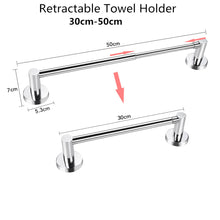 Load image into Gallery viewer, Lolypot Towel Bar Towel Rail Towel Holder Stainless Steel Chrome Polished Wall Mount Retractable 30-48cm Towel Rack Bathroom Accessory for Bathroom and Kitchen