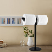 Load image into Gallery viewer, Lolypot Towel Stand 304 Stainless Steel Towel Holder Standing Black Towel Rail No Drilling Can Be Toilet Paper Holder Jewellery Holder for Bathroom and Kitchen