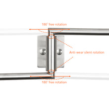 Load image into Gallery viewer, Lolypot Double Towel Rail, Brushed 304 Stainless Steel, Double Armed, Wall Mounted Towel Rack, 35 cm, Wall Bath Towel Holder, 2 Rails, Bath Towel Rail for Bathroom and Kitchen