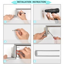Load image into Gallery viewer, Lolypot Double Towel Rail, Brushed 304 Stainless Steel, Double Armed, Wall Mounted Towel Rack, 35 cm, Wall Bath Towel Holder, 2 Rails, Bath Towel Rail for Bathroom and Kitchen