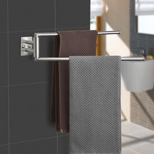 Load image into Gallery viewer, Lolypot Double Towel Rail, Brushed 304 Stainless Steel, Double Armed, Wall Mounted Towel Rack, 35 cm, Wall Bath Towel Holder, 2 Rails, Bath Towel Rail for Bathroom and Kitchen