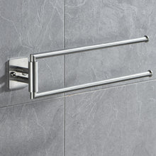 Load image into Gallery viewer, Lolypot Double Towel Rail, Brushed 304 Stainless Steel, Double Armed, Wall Mounted Towel Rack, 35 cm, Wall Bath Towel Holder, 2 Rails, Bath Towel Rail for Bathroom and Kitchen