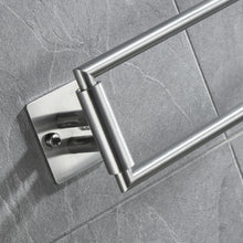 Load image into Gallery viewer, Lolypot Double Towel Rail, Brushed 304 Stainless Steel, Double Armed, Wall Mounted Towel Rack, 35 cm, Wall Bath Towel Holder, 2 Rails, Bath Towel Rail for Bathroom and Kitchen