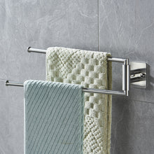 Load image into Gallery viewer, Lolypot Double Towel Rail, Brushed 304 Stainless Steel, Double Armed, Wall Mounted Towel Rack, 35 cm, Wall Bath Towel Holder, 2 Rails, Bath Towel Rail for Bathroom and Kitchen