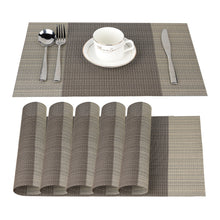 Load image into Gallery viewer, Lolypot Set of 6 Washable Place Table PVC Placemats Non-Slip and Environmental Protection Dining Mats