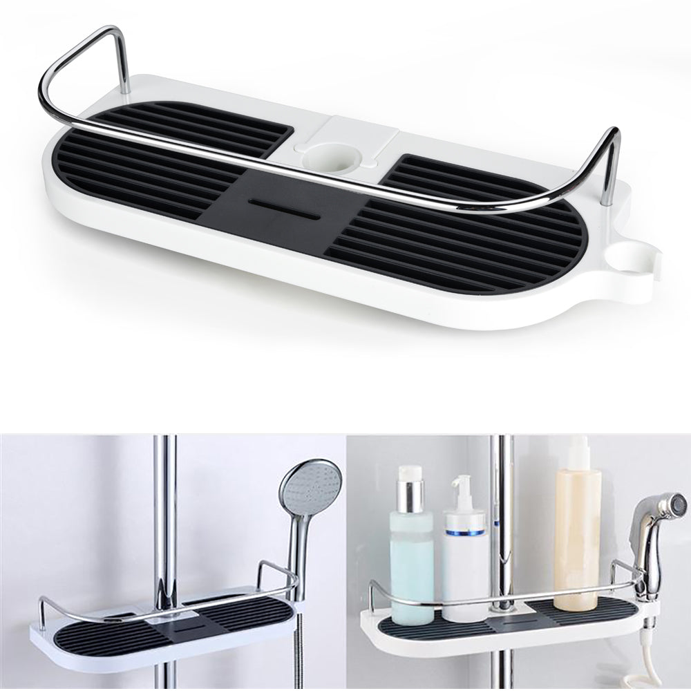 Set Of 2 Stainless Steel Shower Shelf Without Drilling, Stainless Steel  Telescopic Bathroom Shelf, Soap Holder Shower Bar, Shower Caddy For Shampoo